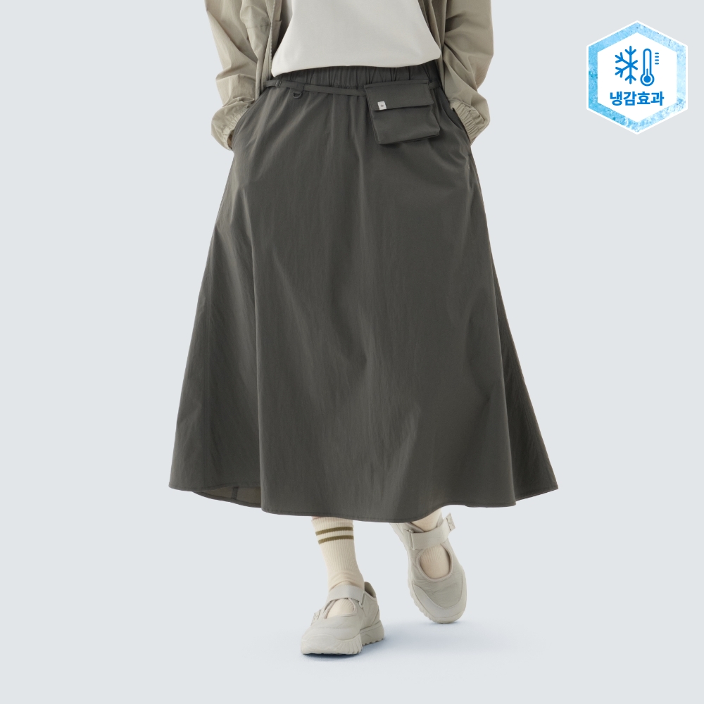 루트 플레어 롱스커트 Rustic Khaki
