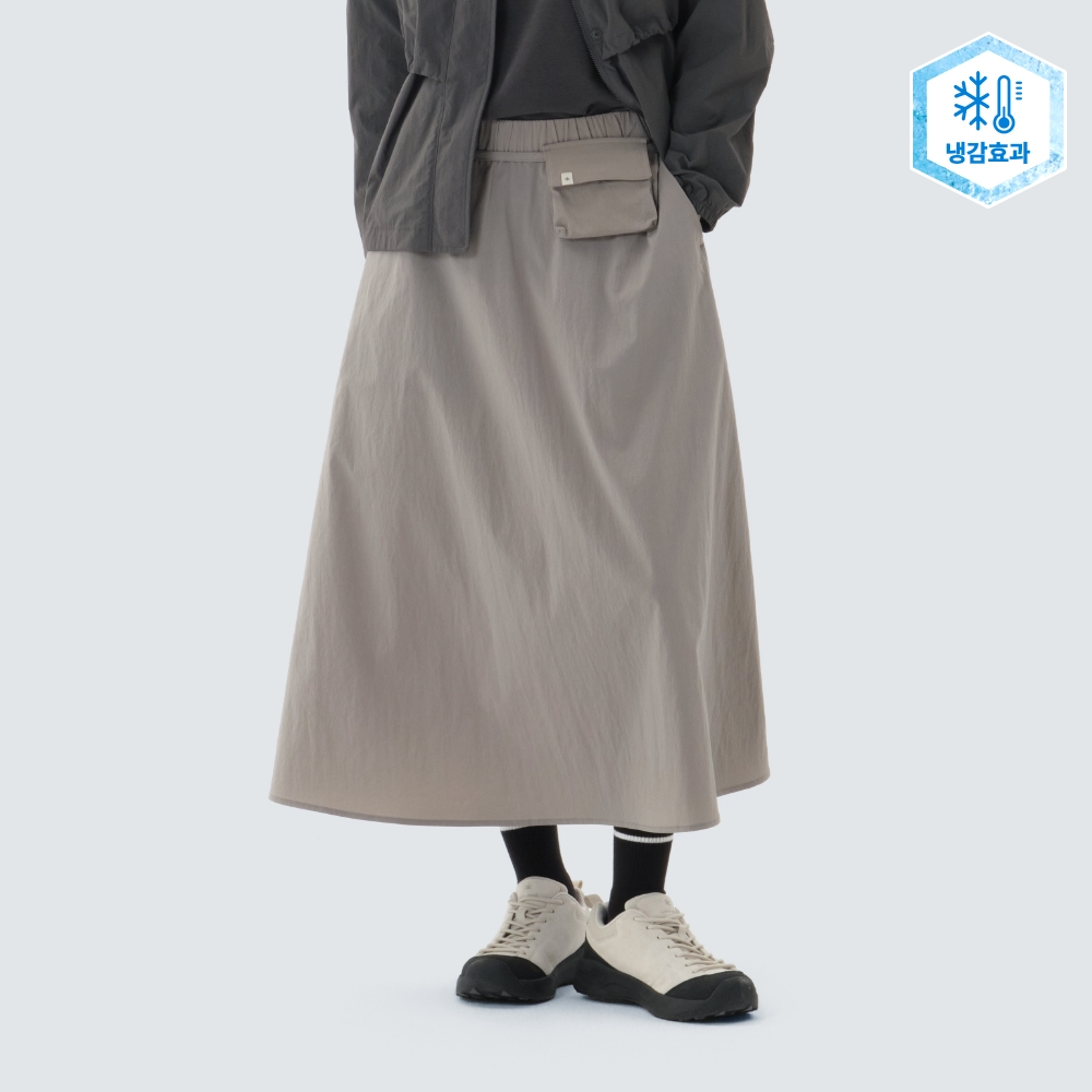루트 플레어 롱스커트 Vintage Gray