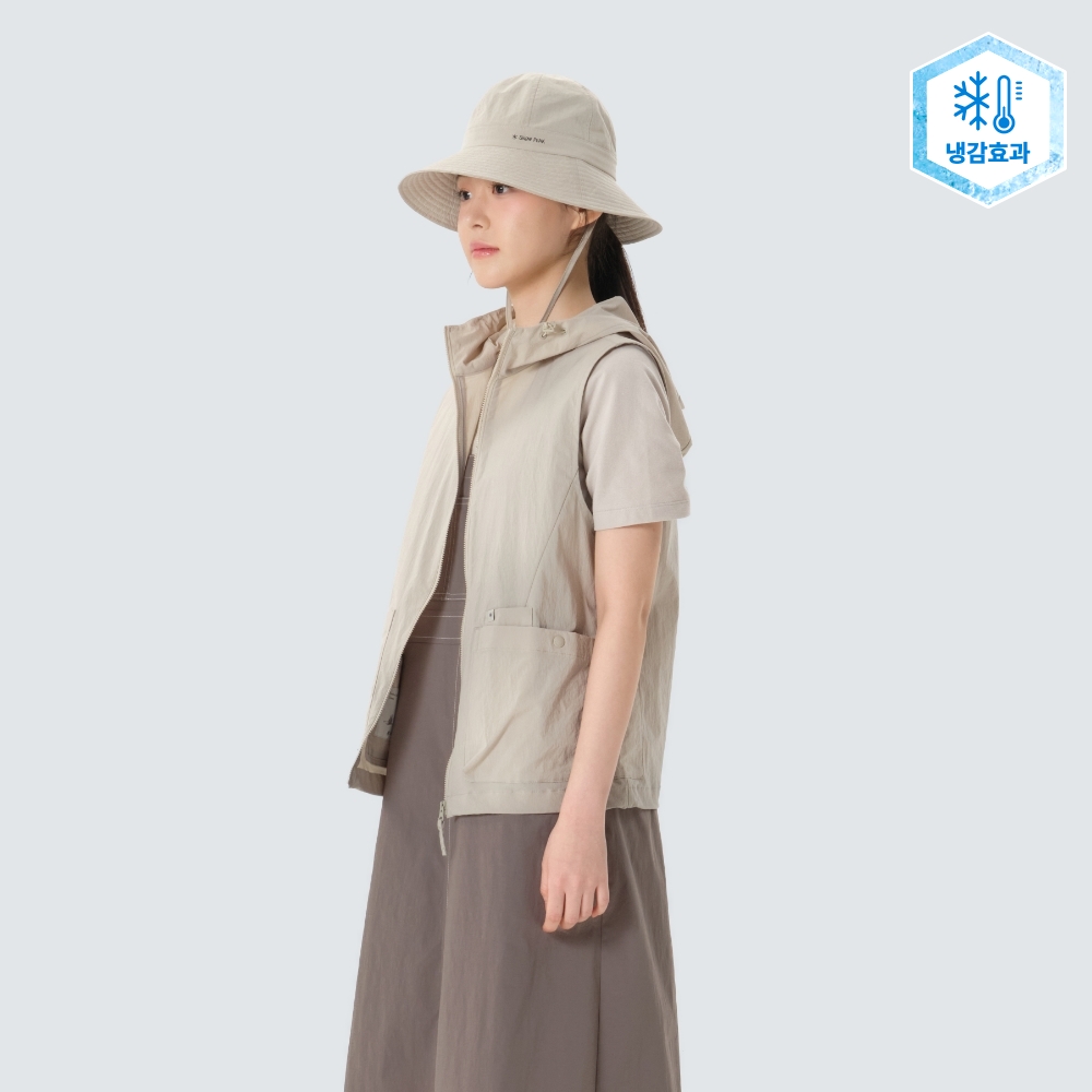 루트 여성 후드 베스트 Light Beige