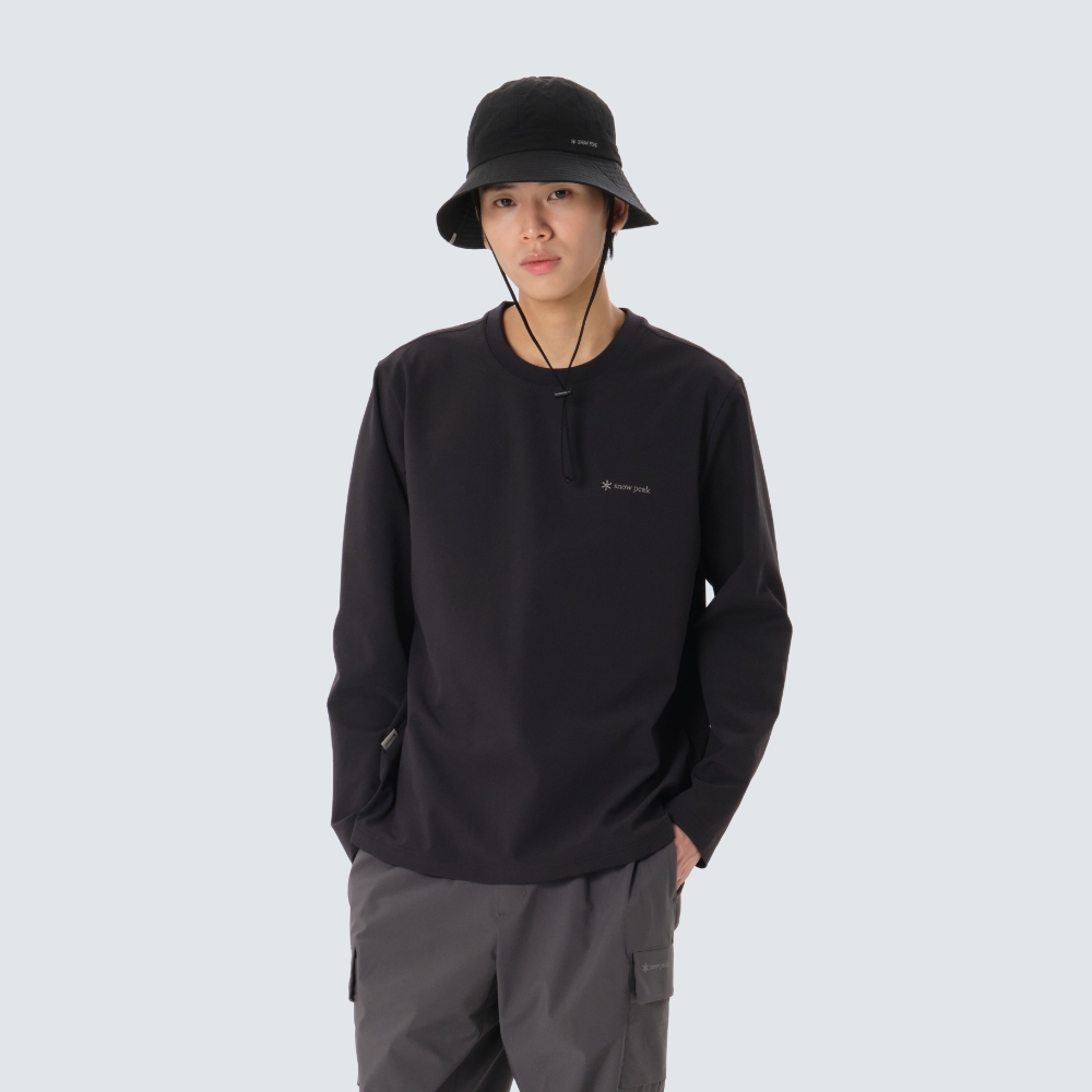 클래식 우븐 긴팔 티셔츠 Black