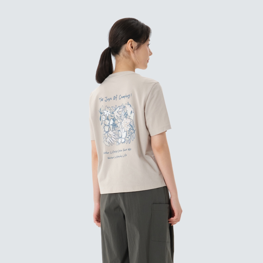 소로나 여성 트로피컬 반팔 티셔츠 Sand Beige