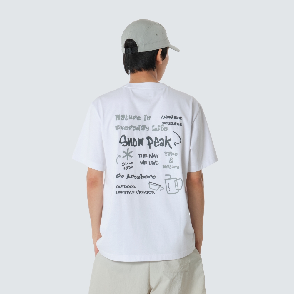 에어로쿨 두들 그래픽 반팔 티셔츠 White