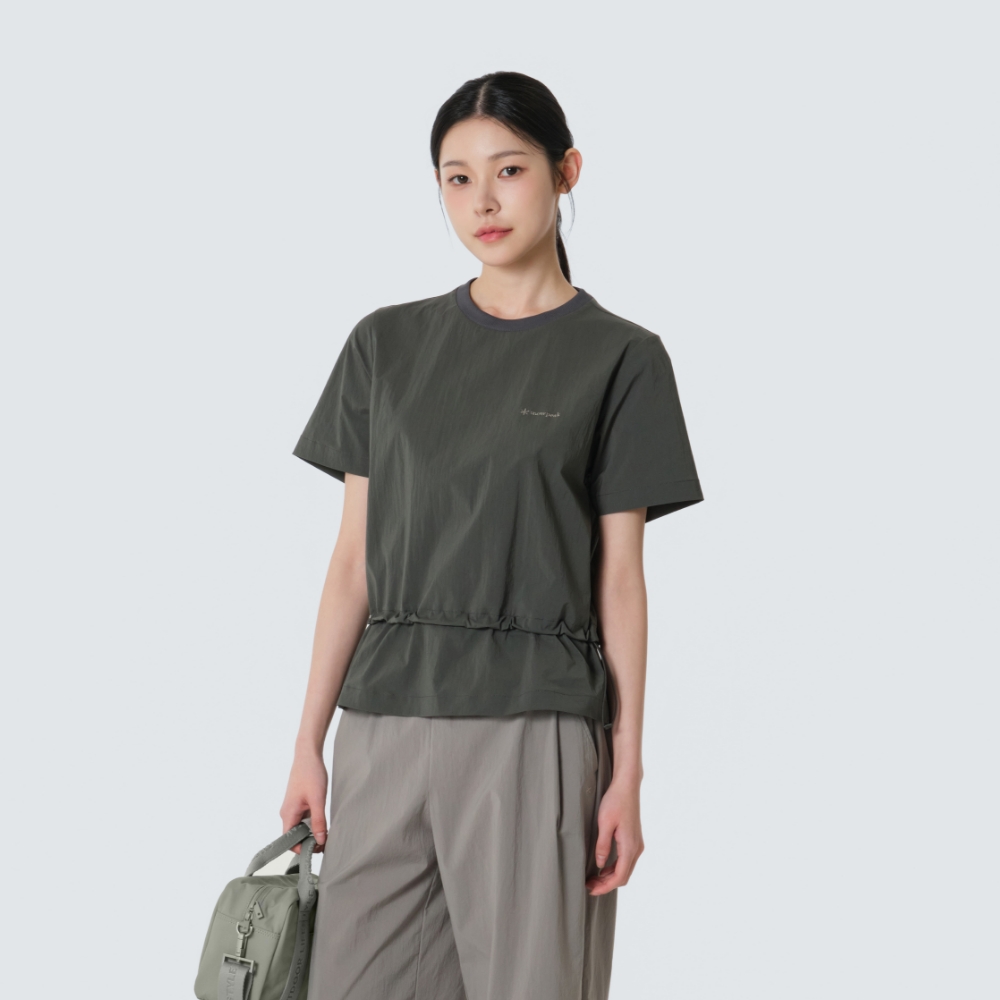 루트 여성 스트링 반팔 티셔츠 Rustic Khaki