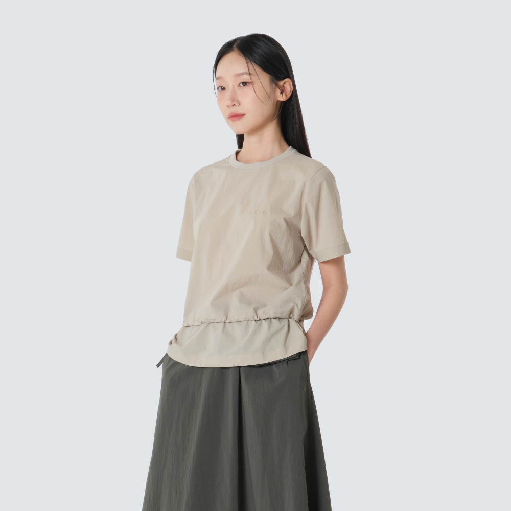 루트 여성 스트링 반팔 티셔츠 Light Beige