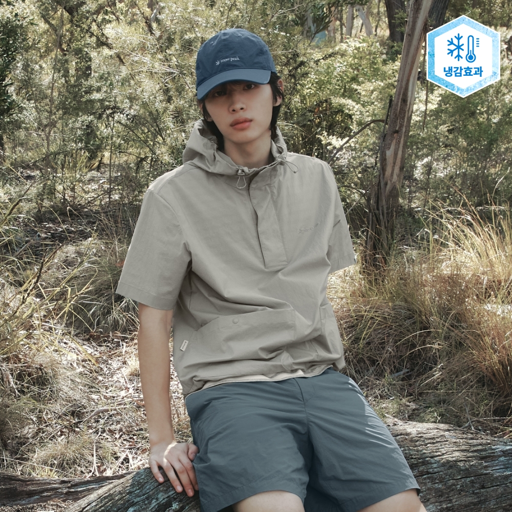 루트 후드 반팔 아노락 Gray
