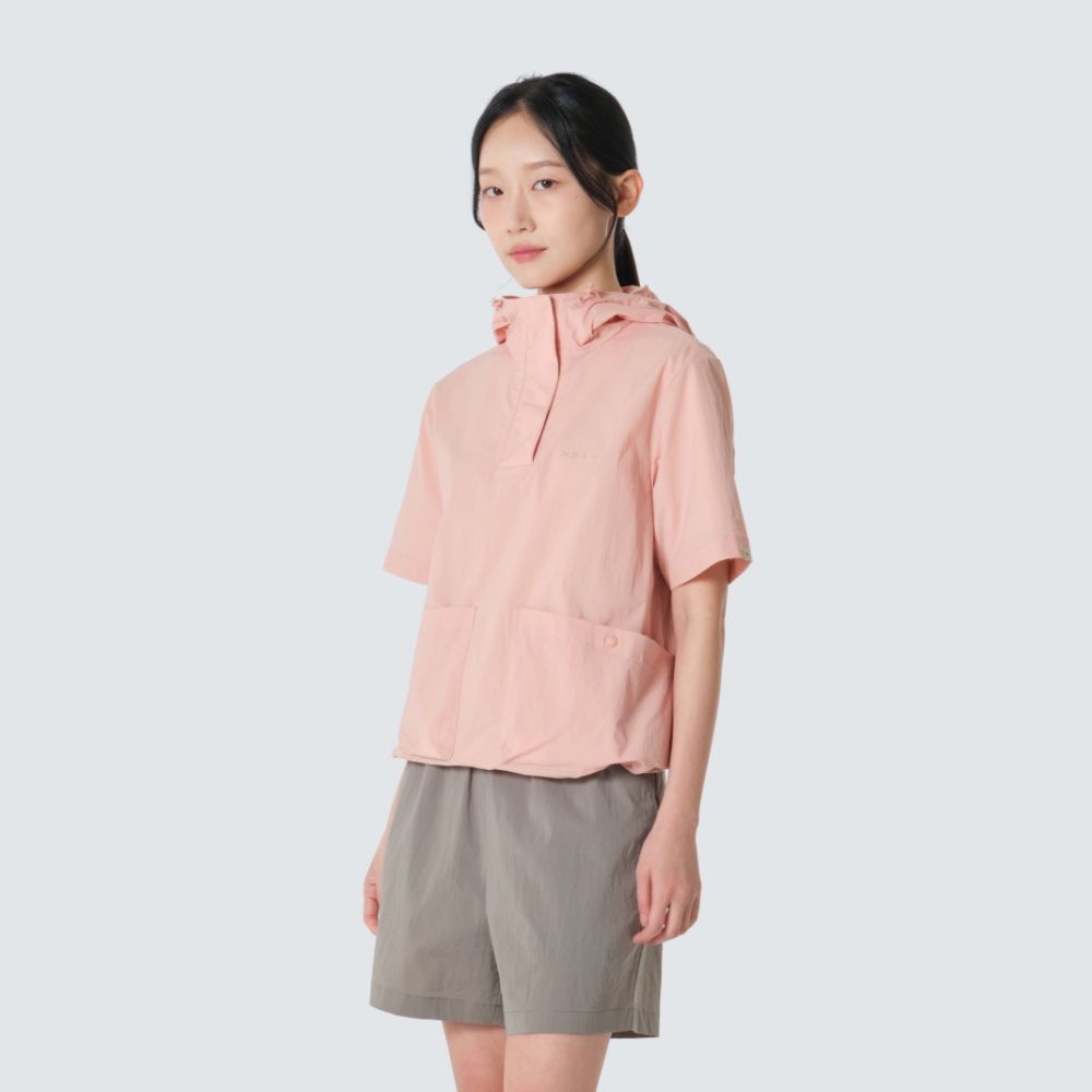 루트 여성 후드 반팔 아노락 Light Pink