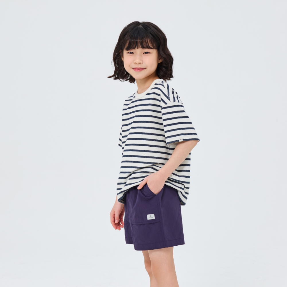 키즈 소로나 스트라이프 반팔 티셔츠 Navy