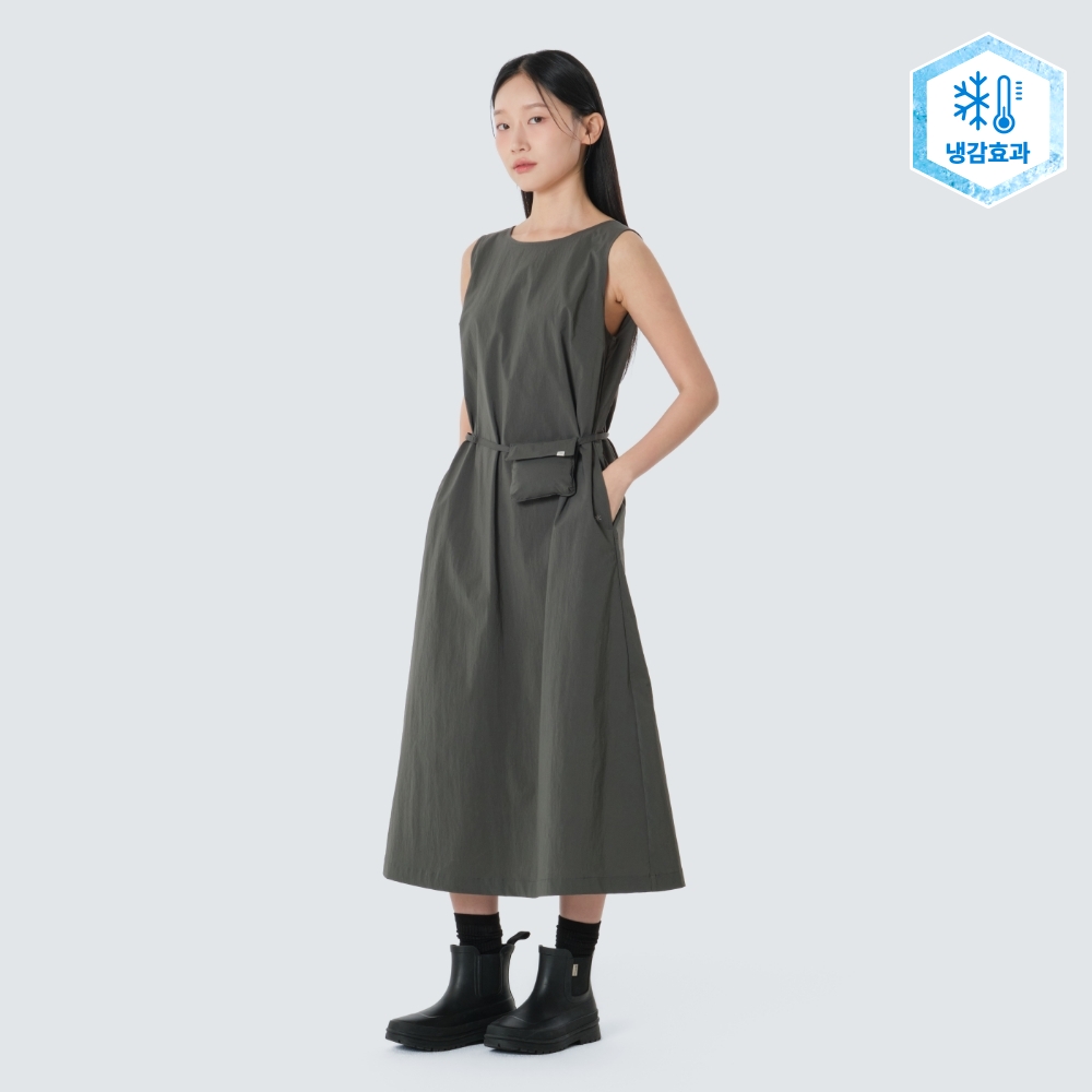 루트 여성 슬리브리스 원피스 Rustic Khaki