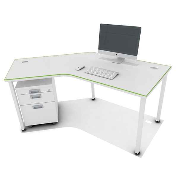 LOTO-135-3 135도 책상, 1인 SYSTEM (상판 23T),++콘센트슬라이드2구(USB1구/랜1구CAT.6)++