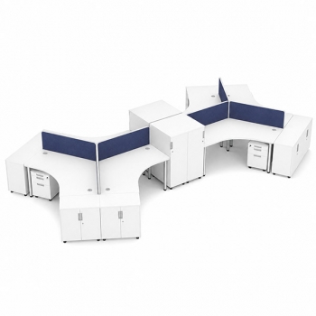 LOTO-120P 120도 책상 6인 SET, G4