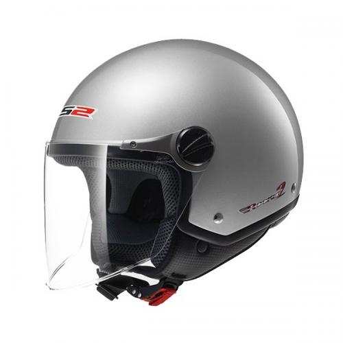 LS2 OF560 글로스 실버 오픈 페이스 헬멧