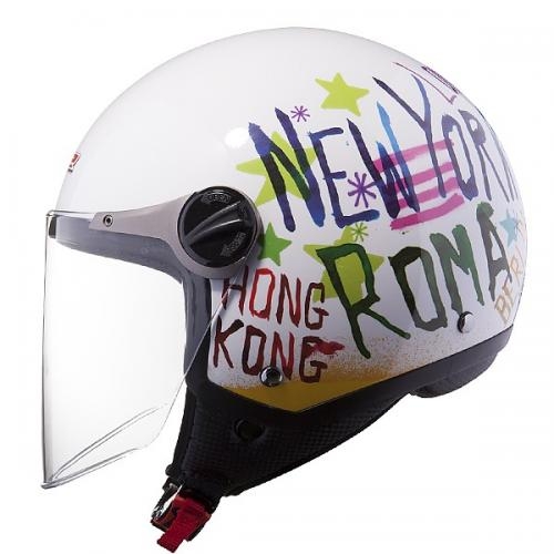 LS2 OF560 시티 화이트 오픈 페이스 헬멧