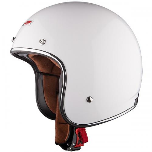 LS2 OF583 봅벌 글로스 화이트 오픈 페이스 헬멧