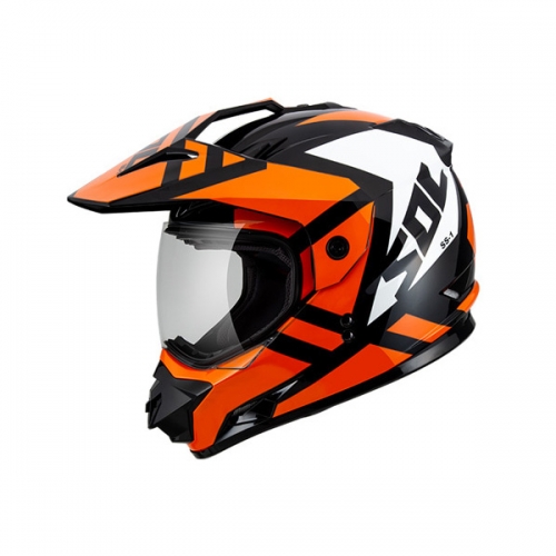 SOL SS-1 와일드 블랙 오렌지 듀얼스포츠 헬멧