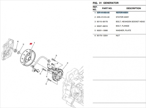 야마하 정품 엔맥스 -20 로터 아세이 2DP-H1450-00