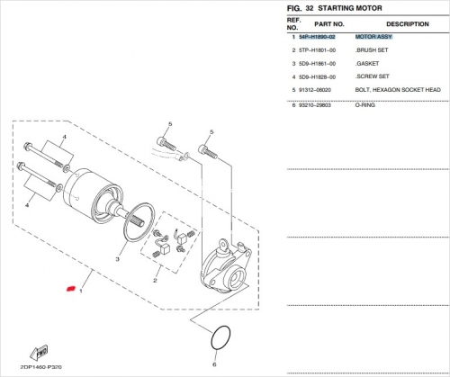 야마하 정품 엔맥스 -20 스타터 모터 54P-H1890-02