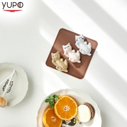 야옹 젓가락 받침 화이트/핑크/브라운