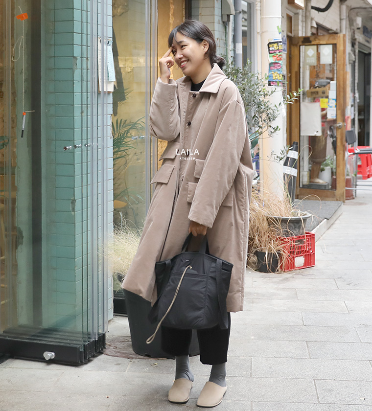 가르송 벨벳 패딩 코트