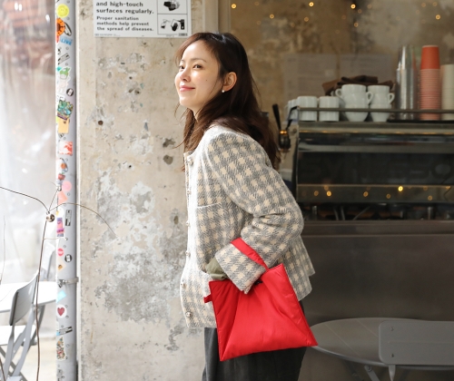 부띠끄 깜봉 울 체크 자켓