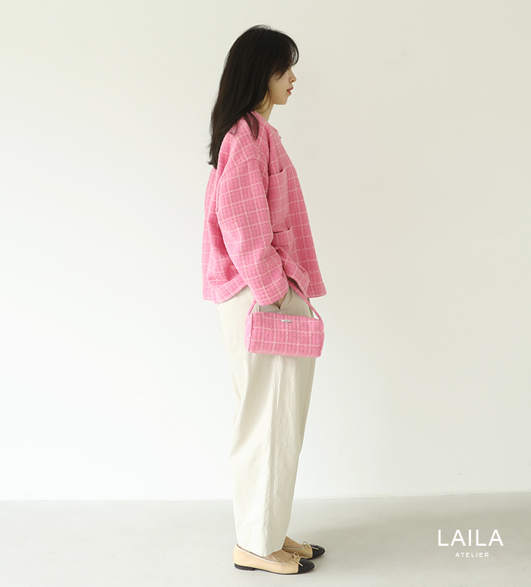 코튼 트위드 포켓 박시 자켓