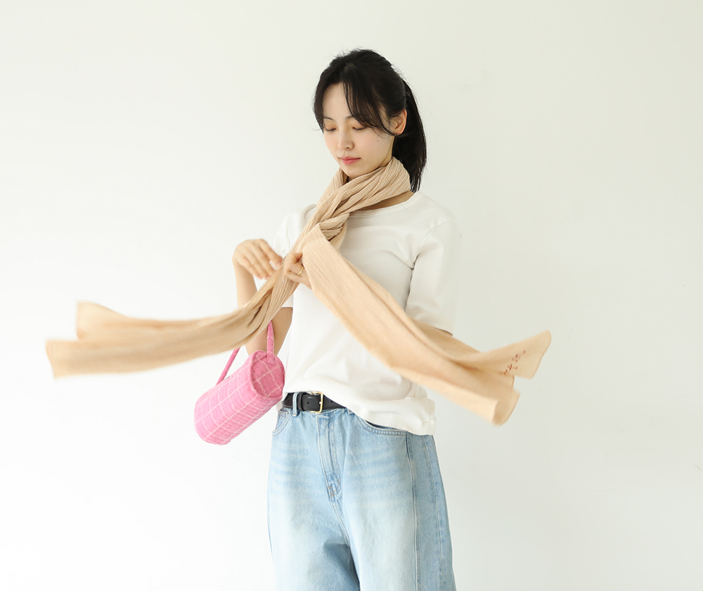 린넨 스트라이프 머플러