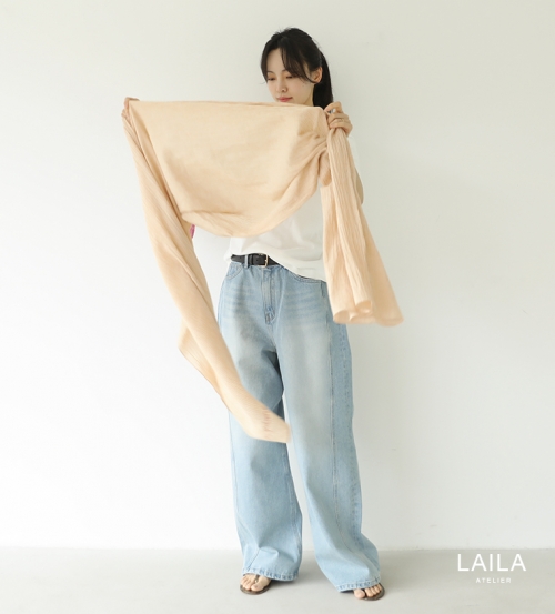 린넨 스트라이프 머플러