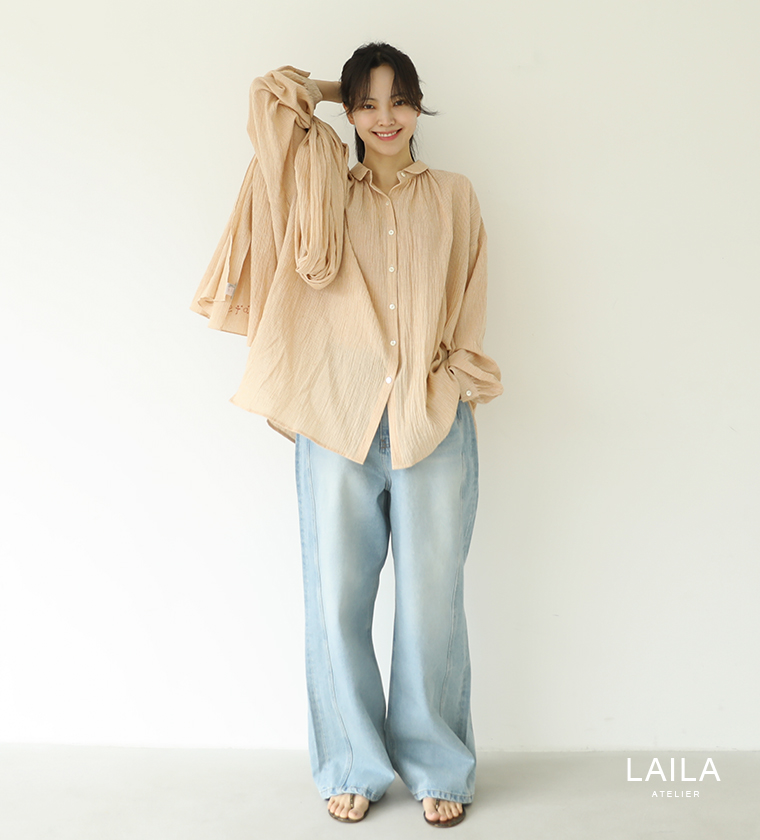 린넨 스트라이프 블라우스