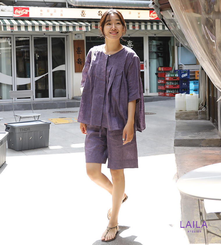 깜봉 린넨 핀턱 셔츠