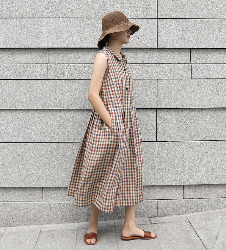 마시 꼬떼 린넨 민소매 드레스