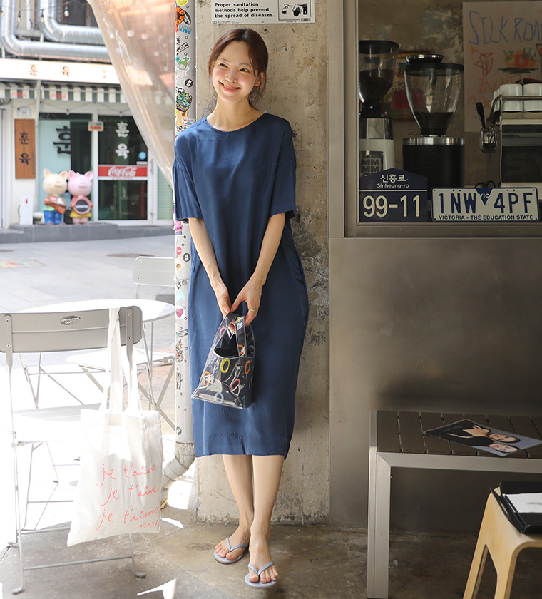 라무르 에떼 콤비 드레스네이비