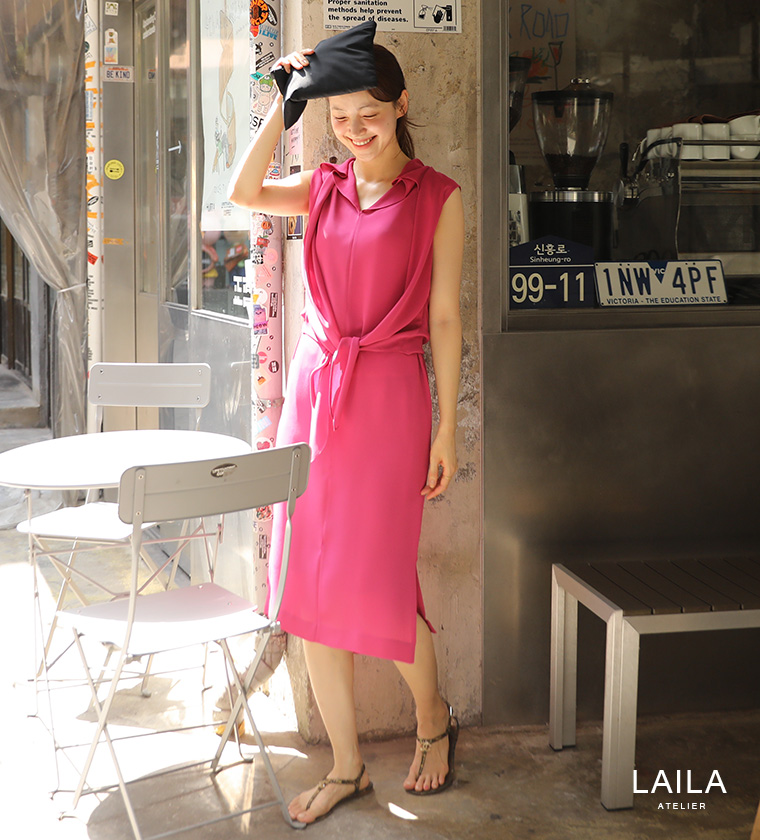 핑크 폴리 레이어드 원피스SPECIAL PRICE