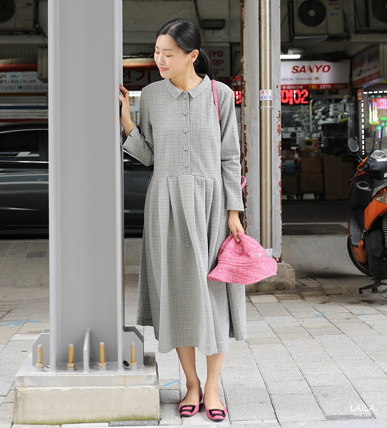 케리스 울 핀턱 드레스