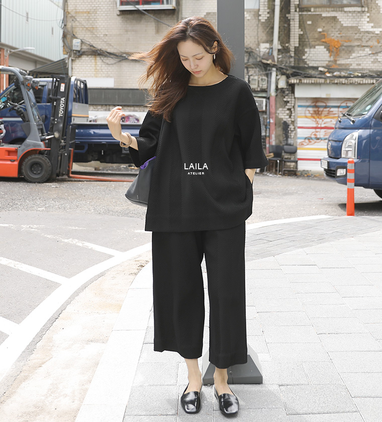 울 헤링본 팬츠