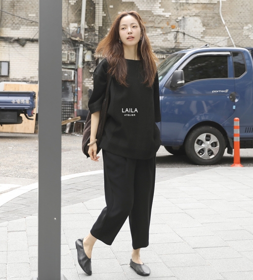 울 헤링본 블라우스