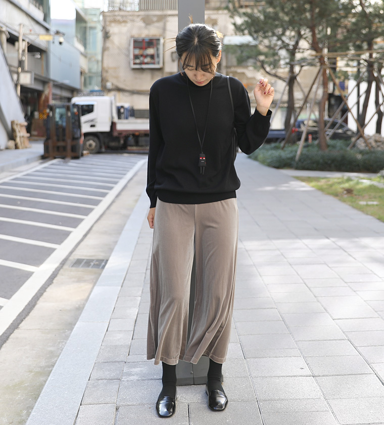 라무르 벨벳 밴딩 팬츠