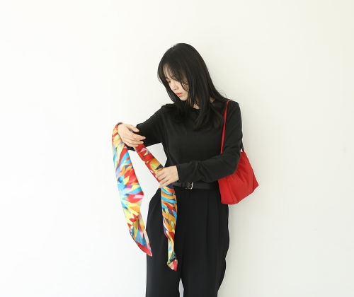 깜봉 실크 까레 스카프