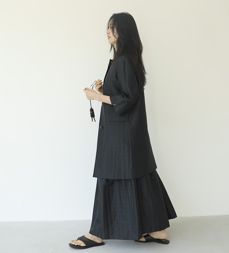 멜라스 실크 바바리블랙