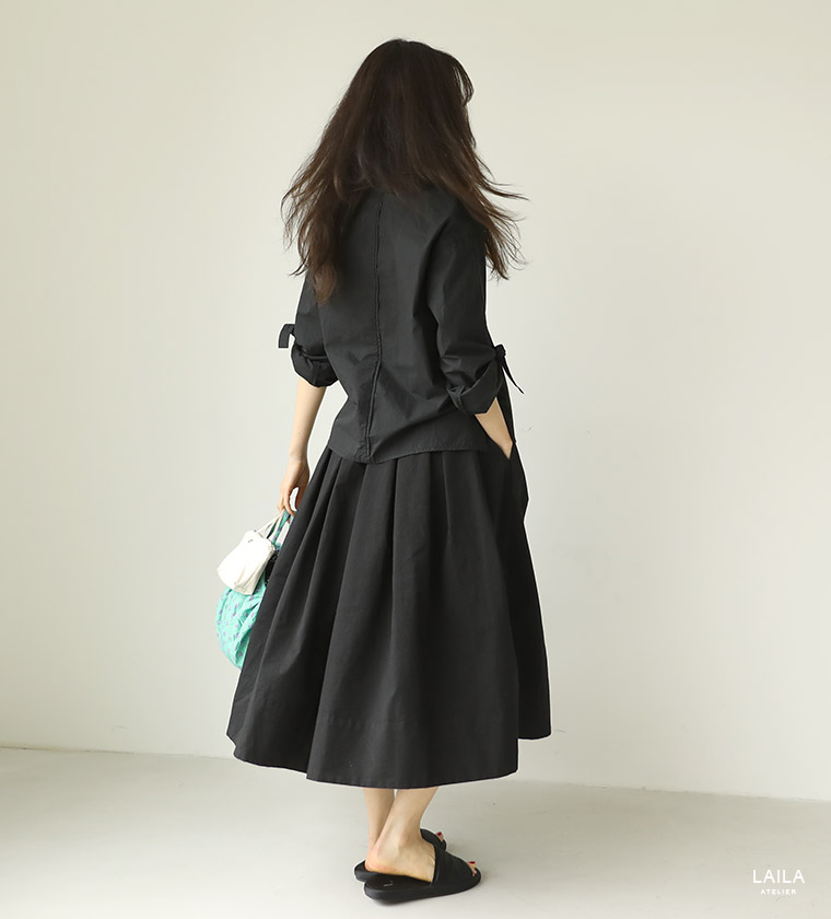 루카 코튼 셔츠블랙