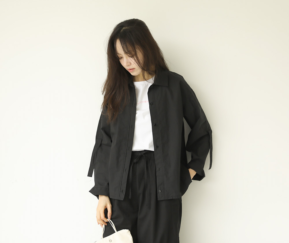 루카 코튼 셔츠블랙