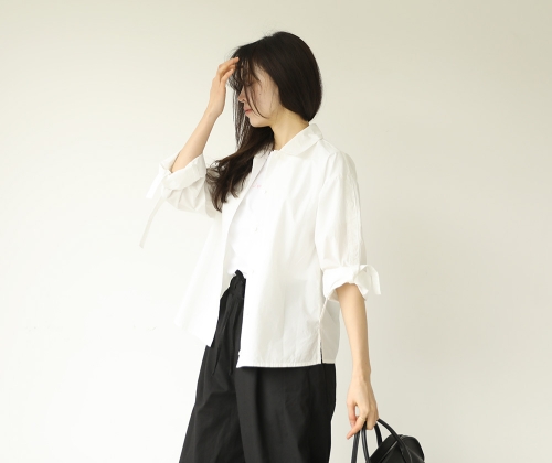 루카 코튼 셔츠화이트