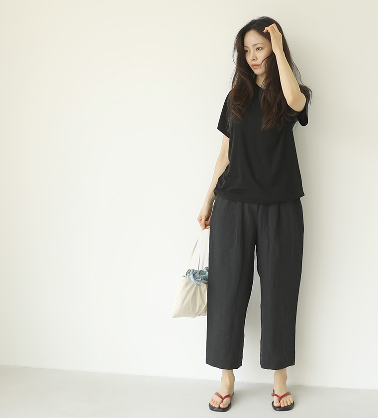 플로리스 울 티셔츠블랙