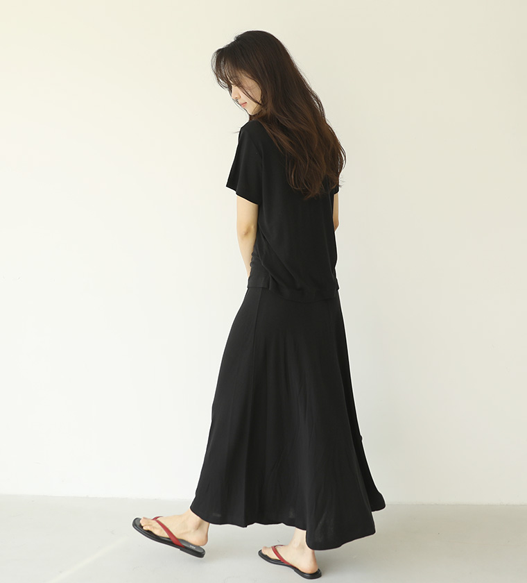 플로리스 울 스커트블랙