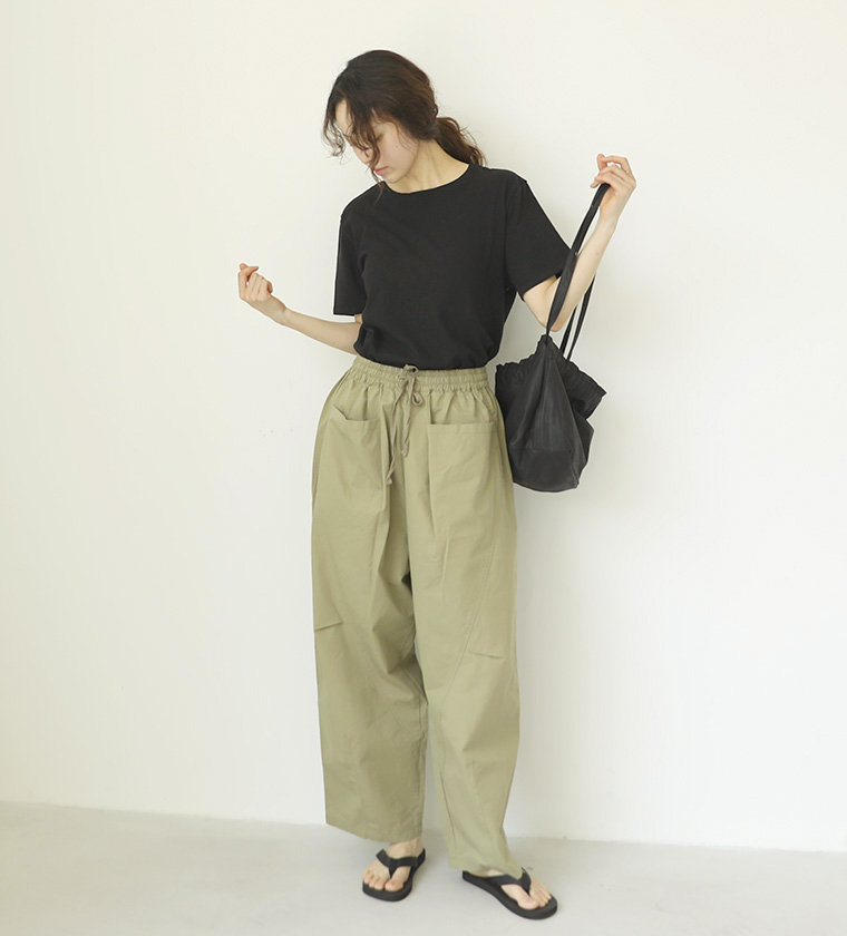 리버젠절개 다트 코튼 팬츠