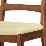 북유럽 디자인 천연 호두나무 원목 4인용 식탁 인조가죽 의자 세트