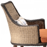 투톤 컬러라탄 알루미늄프레임 휴양지스타일 정원 테라스 야외카페 인조라탄 의자