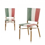 이탈리아 디자인 카페 인조 라탄 정원 펜션 테라스 알루미늄 프레임 의자