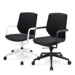 세련된 디자인 화이트 블랙 사무실 강의실 회의실 높낮이조절 패브릭 회전의자