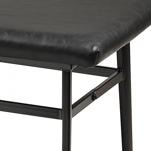 심플한 블랙 그레이 인조가죽 2인 3인용 카페 식당 대기실용 철재벤치 의자