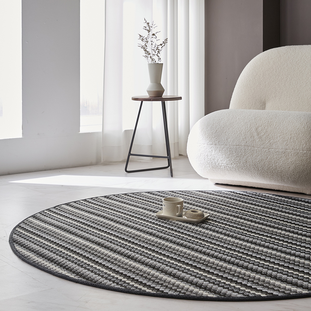 [네덜란드] Timzo 루프 스트라이프 원형 카페트