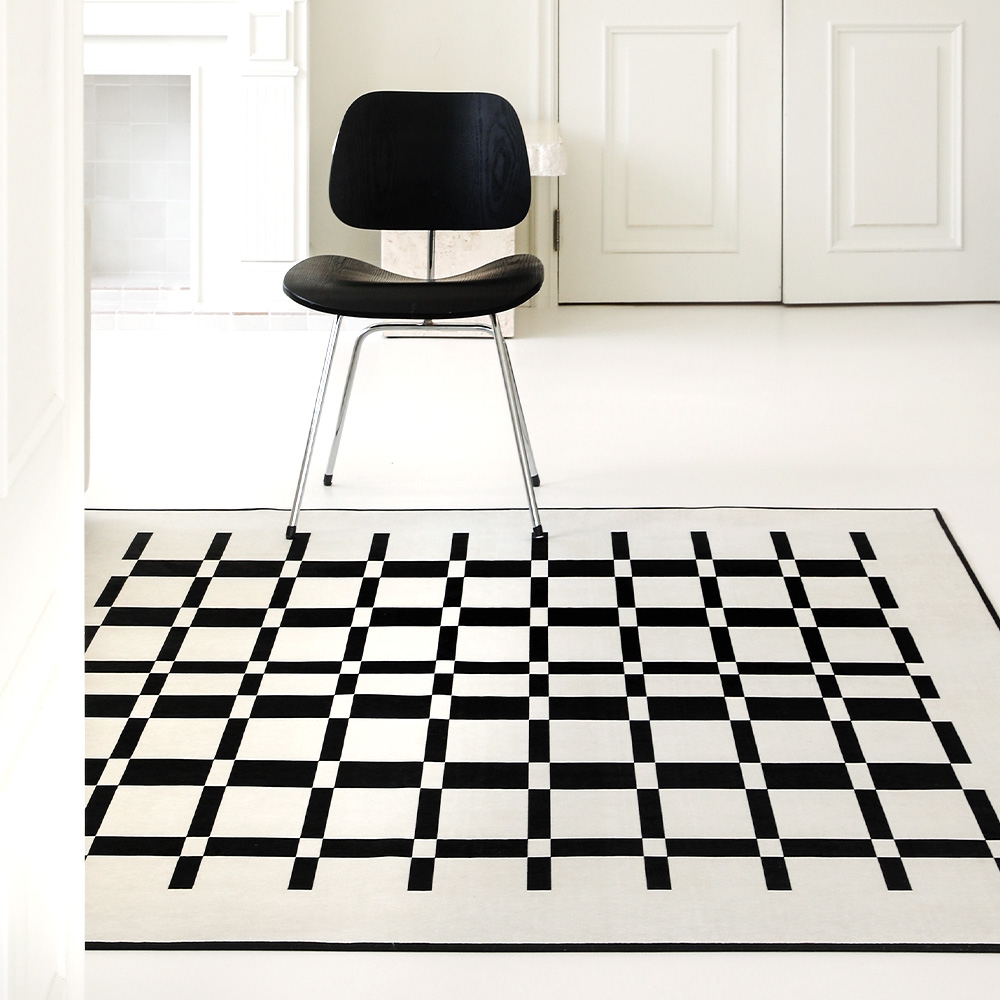 셔닐 포인트 체크스퀘어 미드센츄리 러그